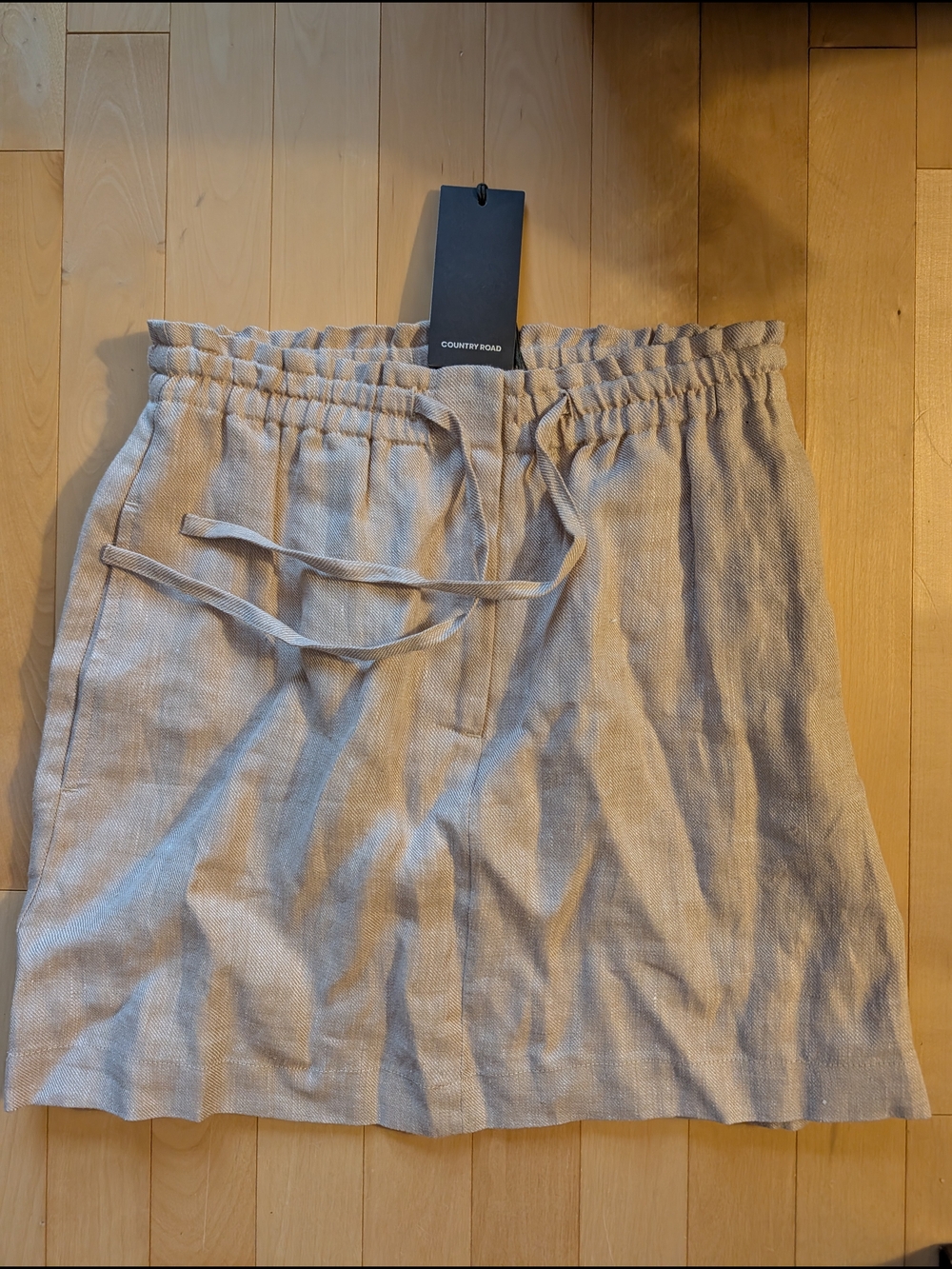 Country Road 100% Organic Linen Drawstring Skirt NWT Size 6